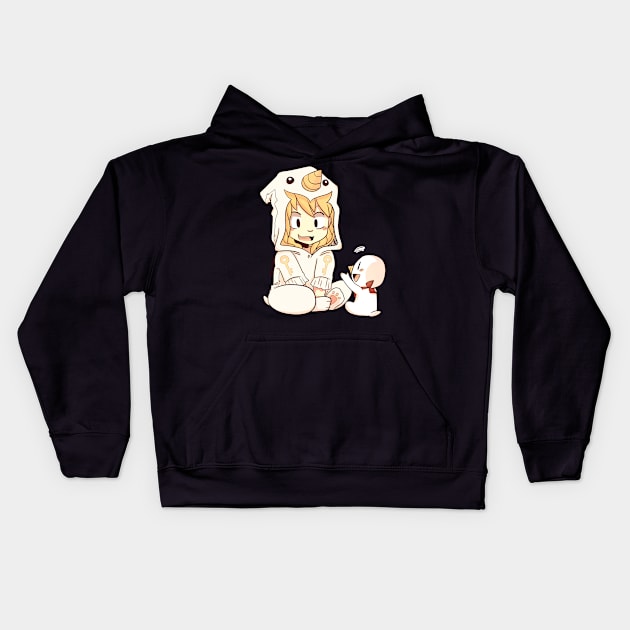 Lucy in Plue onesie sticker Kids Hoodie by Dragnoodles